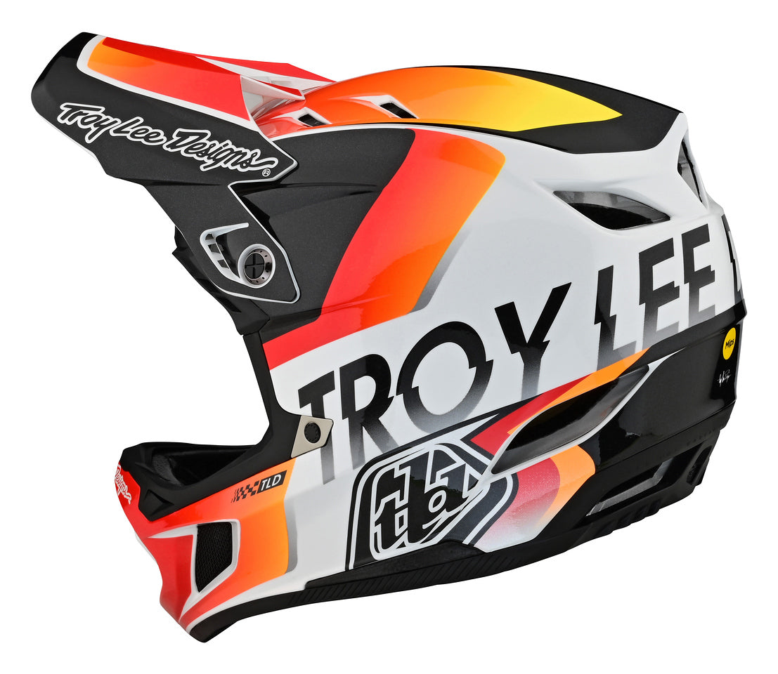 Casco Troy Lee Designs D4 Composite Qualifier White / Orange